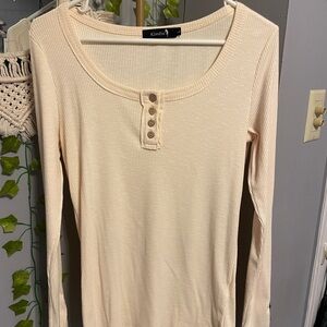 Cream Long Sleeve Top